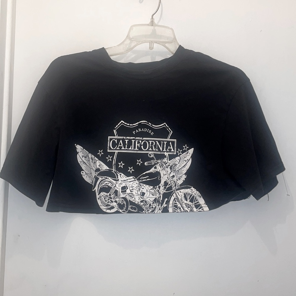 Shein Moto cropped top black and white size medium